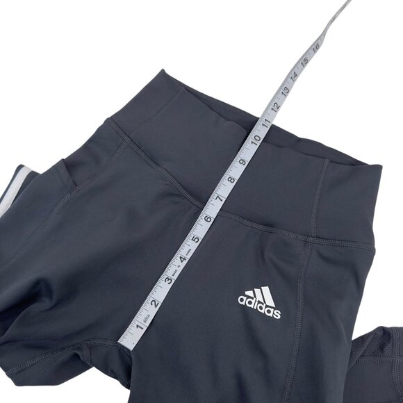 Adidas Womens Small Aeroready Primegreen Dark Gray High-Waisted Running Tights - Picture 6 of 13